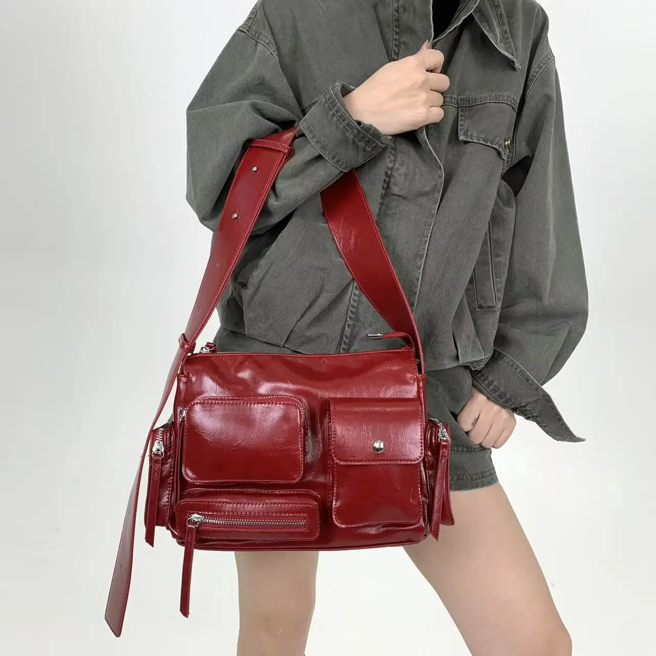 Retro Ladies Shoulder Bags Underarm Bags Leather Vintage Fashion Trendy 2025 New Womens Purses And Handbags Luxury Brand Y2k