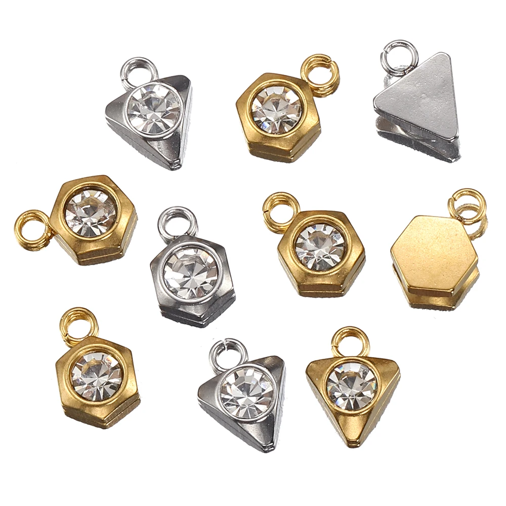 20 Stück Edelstahl Zirkon Strass Stern Liebe Herz Charms Anhänger für Ohrringe Halskette Armband DIY Schmuckherstellung – Detail 8