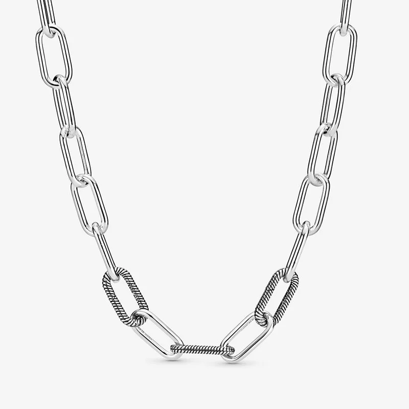 Women's Jewelry Original Logo 925 Sterling Silver Moments Snake Necklace Classic Love Snake Collar Chain Neckpiece DIY Jewelry