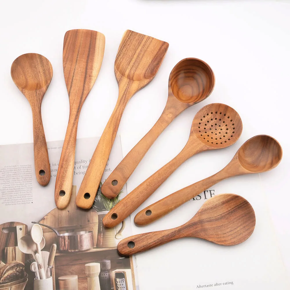 Wooden Cooking Utensils 3-Piece Set, Bamboo