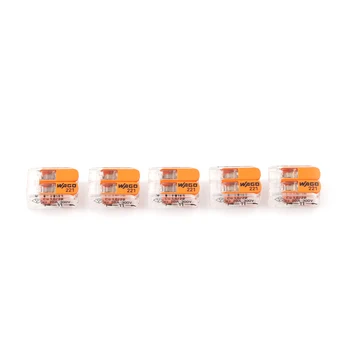 Wago 221-412 레버-너트 2 도체 컴팩트 커넥터, 10 PK 구리 와이어 접합, 인기 판매, 5 개