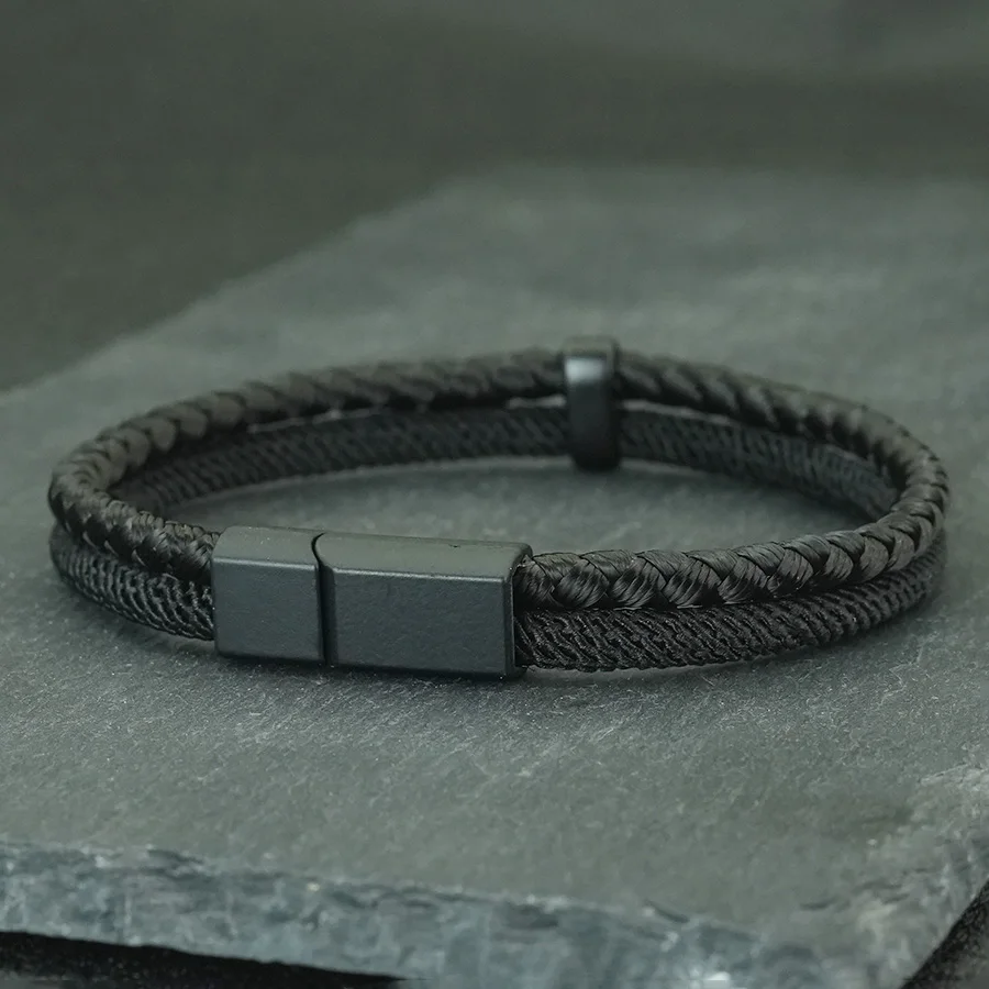 Bicolor Keel String Wrap Bracelet For Men
