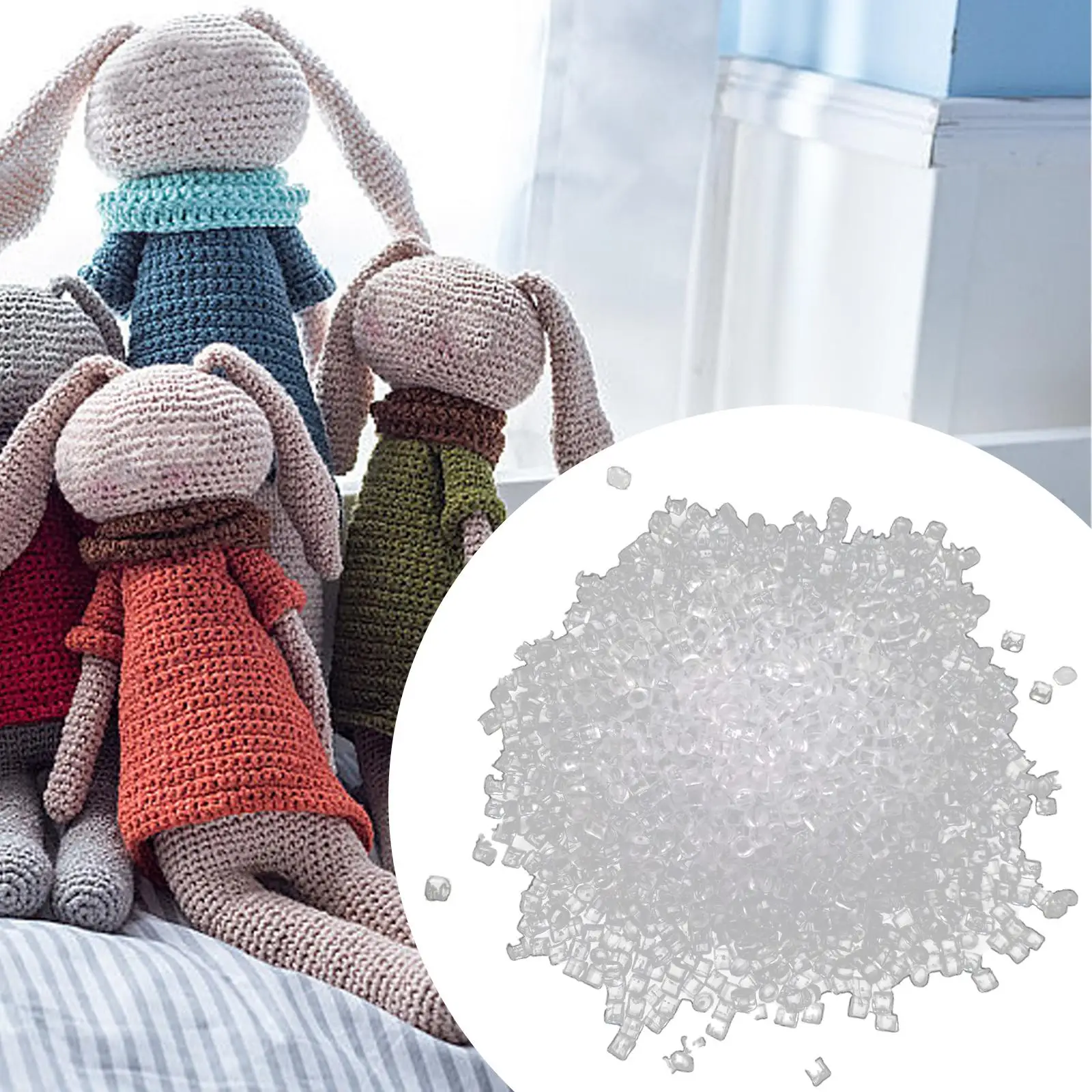 Stuffed Beads Transparent Weight Filler DIY Plush Toy Beads 500g for Handmade Animal Crafts - 4
