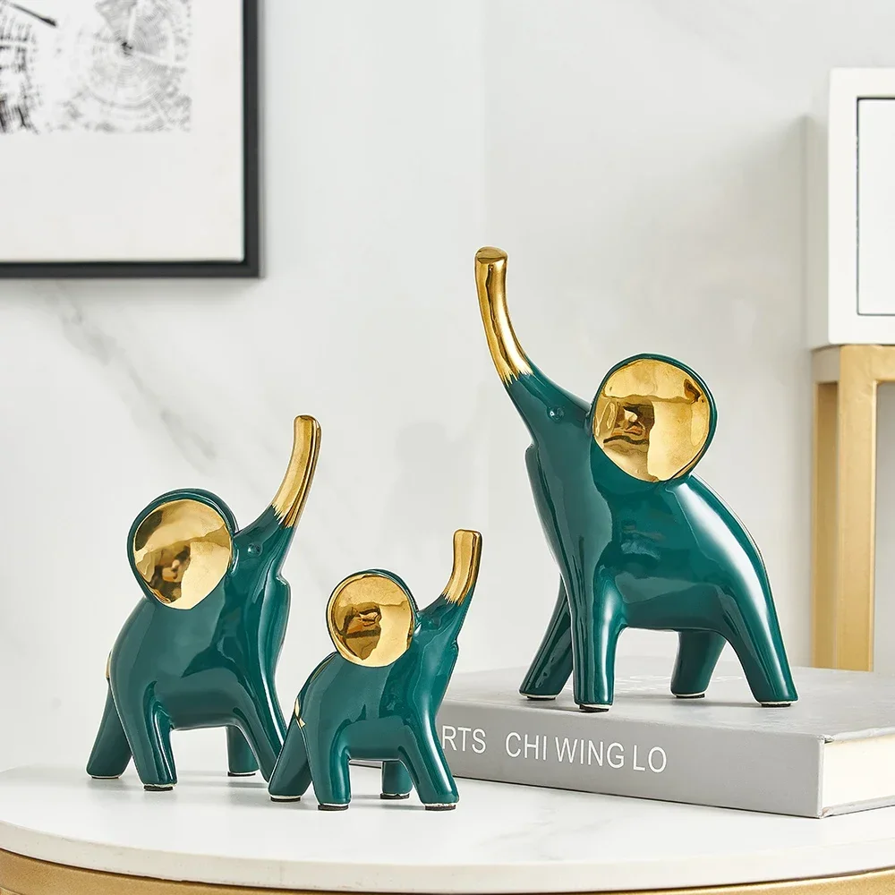 

easter Home decoration ceramics Elephant figurine decorative elephants figures statue decor Living room office Art figurines
