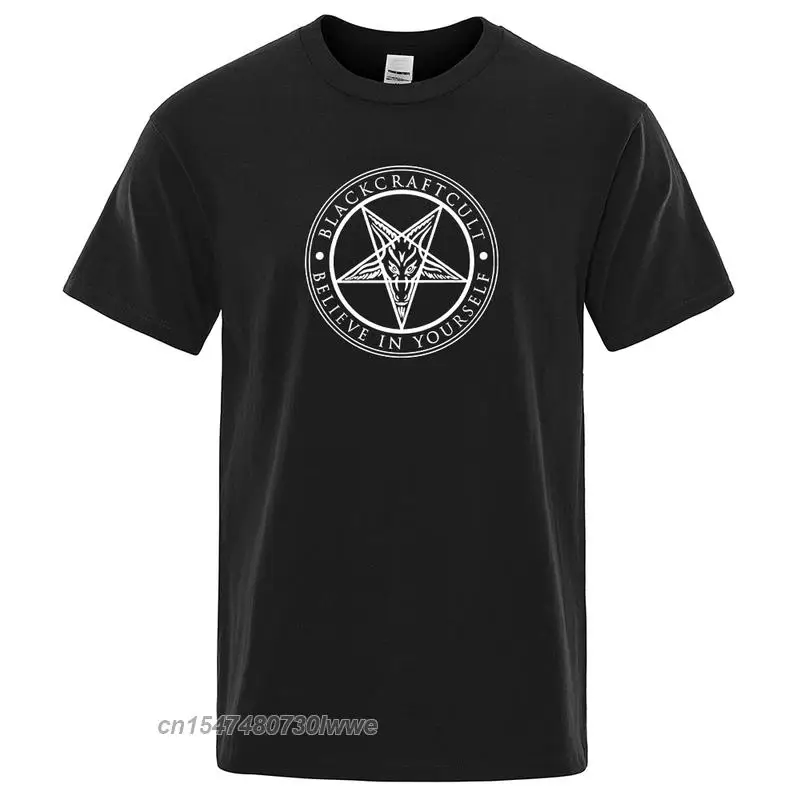

Pentagram Gothic Occult Satan Print Men T-Shirts Fashion Breathable T Shirts Casual Big Size Top Creativity T-Shirt Mans