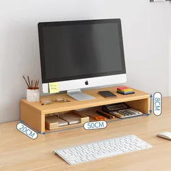 Ergonomic Desktop Monitor Riser Stand for Improved Workspace Organization (Burlywood)