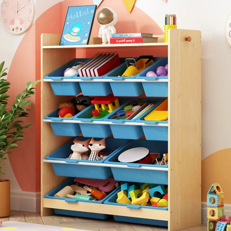 Aqua 12-Bin Toy Storage Organizer Multi-Color Kids Storage Shelf Playroom Toy Organizer with Easy-Access Bins