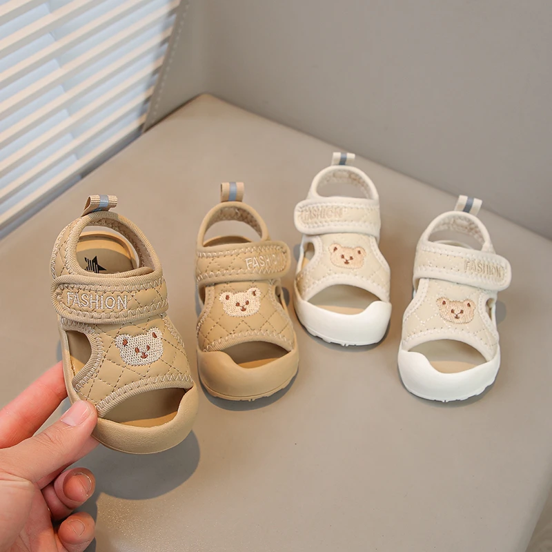 Baby Boys Girls Sandals Summer Infant Toddler Shoes Cartoon Bear Children Sandals Soft Soled Anti Slip Kids First Walkers Shoes