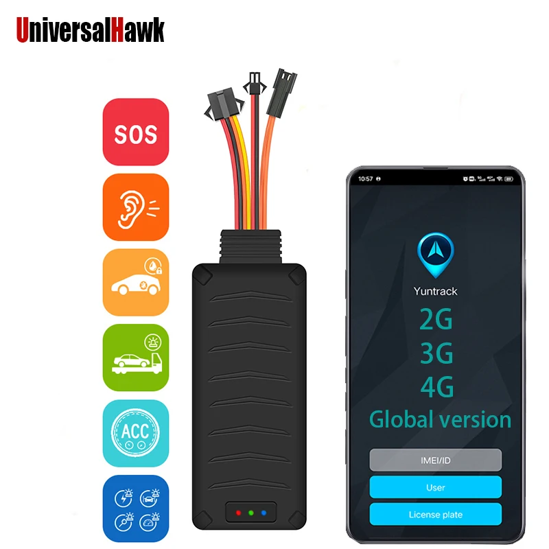 Global 2G 3G 4G Moto Car GPS Tracker SOS Voice Cut Off Oil Towed Away