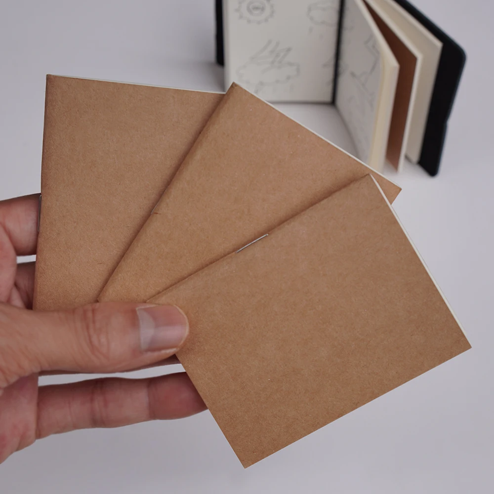 3 books Mini notebook Applicable to line Install notebook Loose leaf paper Daily writing minute-book, 32 sheets of 100g pape 3