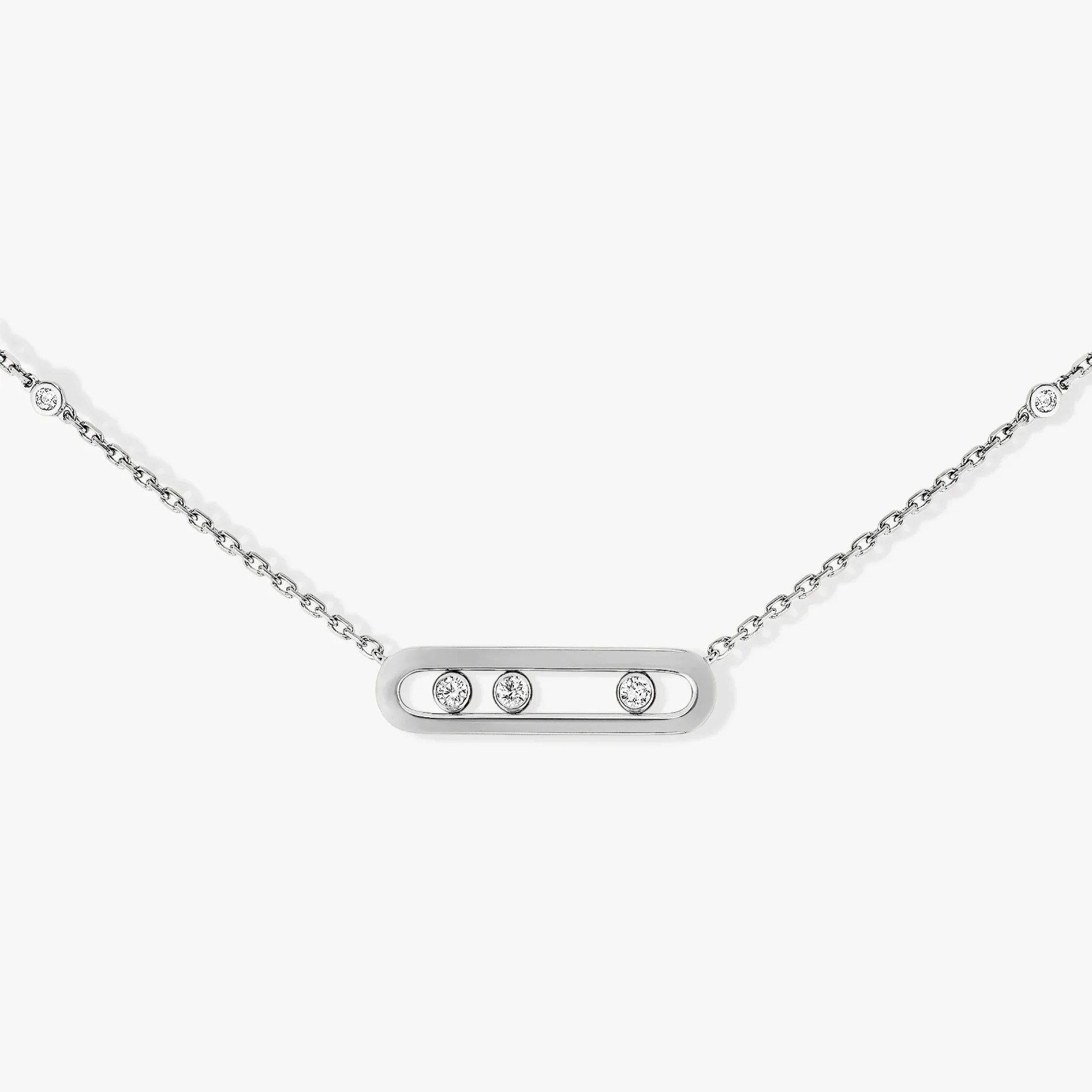 Silver Pendant 925 sterling silver Brillant 3 Move Diamond Pendentif Collier Messica Femmes Bijoux De Luxe Marque Vintage Style Party