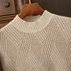 2024 Autumn/Winter New Collection (100% Cashmere) Men's Seven Needle Thickened Half High Neck Double Color Casual Sweater 3