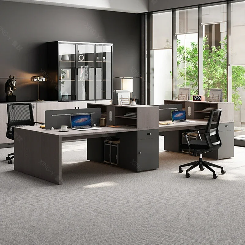 Staff computer desk Simple Modern Workstation Office computer desk Computer Work organizer Storage Cabinet Mesa Office Furniture