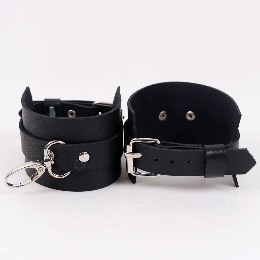 Sexy Adjustable Leather Handcuffs For Sex Toys For Woman Couples Hang Buckle Link Bdsm Bondage Restraints Exotic Accessories