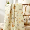 HappyFlute New Digital Print 120*110CM Bamboo Cotton 2Layer Super Soft Muslin Swaddle High Quality Wrap For Newborn Bath Wipe 3