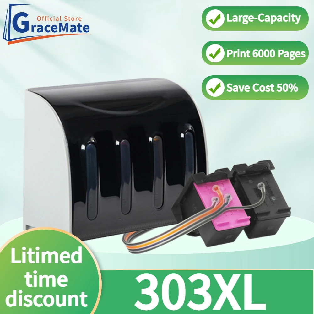 303Xl Cartuccia D'Inchiostro Sostitutiva Rigenerata Kit Serbatoio Inchiostro Ciss Per Stampante Hp303 Envy Photo 6220 6230 6232 6234 7130 7134 7830