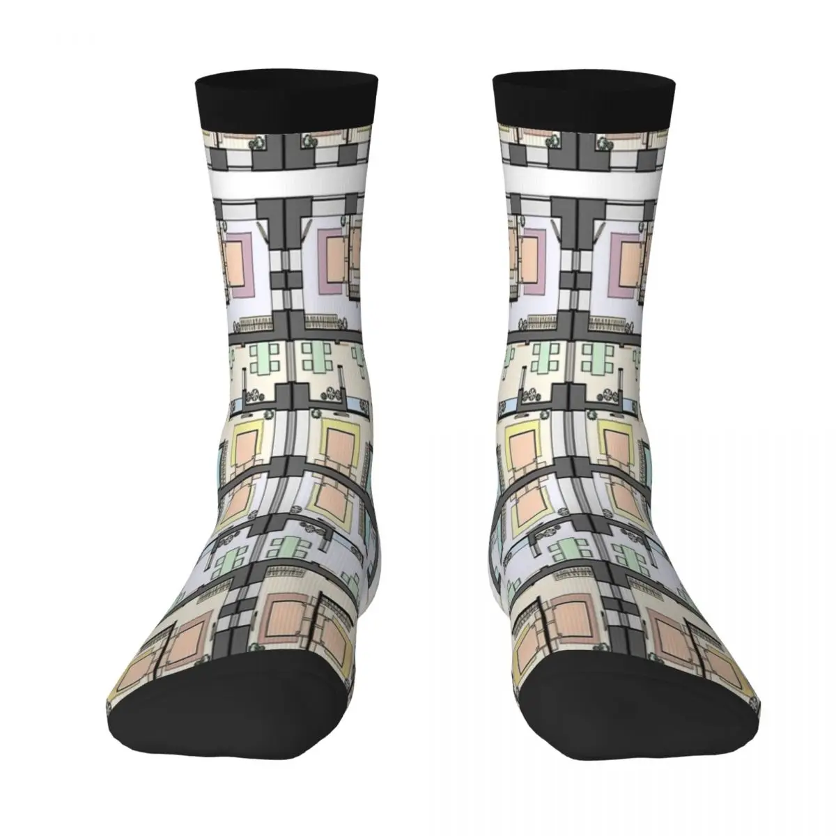 thumbnail image 1 of Plano arquitectónico detallado, diseño de distribución de apartamentos, tema de calcetines, accesorios para calcetines de vestir flexibles para mujeres y hombres, 1 of 4
