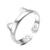 Platinum Rings Cute Totoro Open Code Imitation 925 sterling silver rings Color Silver Jewelry Wholesale Cat Ear Ring 1