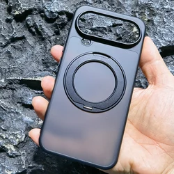 Magnetic 360° Rotating Ring Holder Matte Skin Case for Honor Magic8 Pro Air (Black)