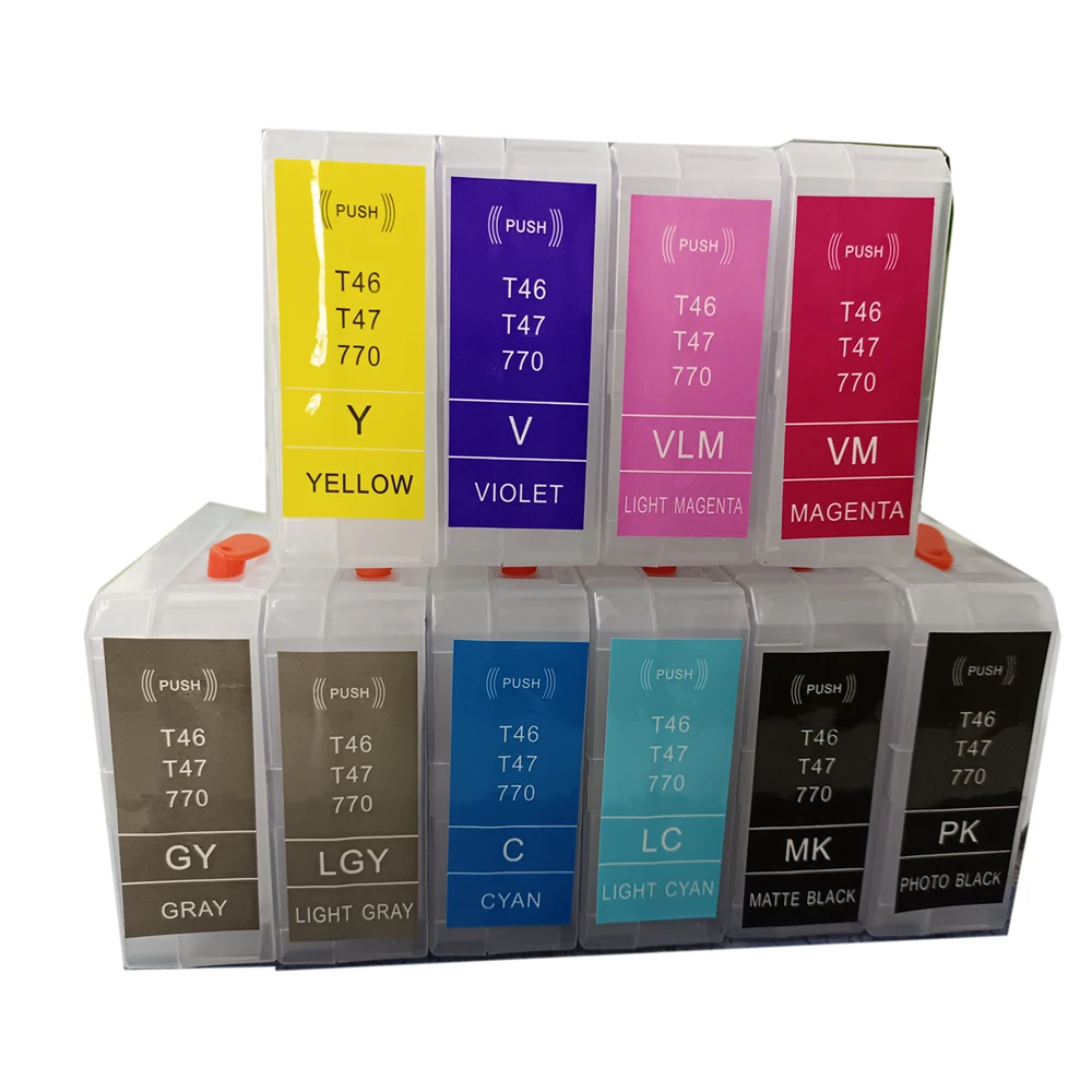 Europa T46S T46Y T47A Cartuccia Di Inchiostro Riutilizzabile Senza Chip Per Epson Surecolor Sc-P700 Sc-P900 P700 P900 Stampanti