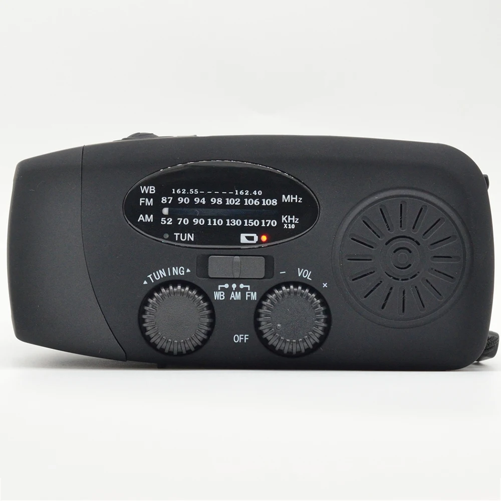 Emergency Radio Solar Power Hand Crank Radio Global receiver LED Torch Reading Light SOS Alarm 2000mAh emergency solar hand crank radio