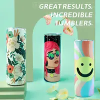 HTVRONT 8 Pack 20 OZ Sublimation Tumbler Blanks Skinny Straight in Bulk, Stainless Steel Insulated Sublimation Tumbler 2