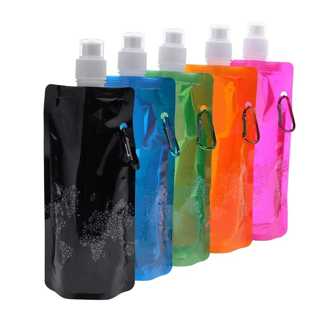 Botella de agua plegable de silicona ultraligera portátil, bolsa de agua, suministros para deportes al aire libre, senderismo, Camping, matraz suave