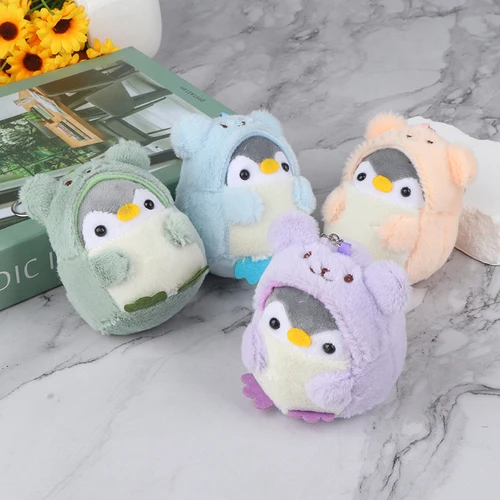 귀여운 펭귄 인형 열쇠 고리, 여아용 자동차 열쇠 고리, 만화 펭귄 햄스터 인형, 봉제 인형 장난감, 열쇠 고리 가방 펜던트, 어린이 장난감 2