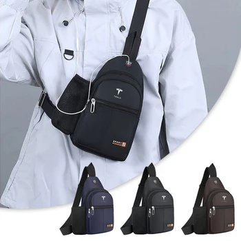 Borsa da petto con logo per auto Borsa a tracolla a tracolla Zaini da viaggio per Tesla Model-3 Model-SXY Cybertruck Roadster SpaceX Accessori auto