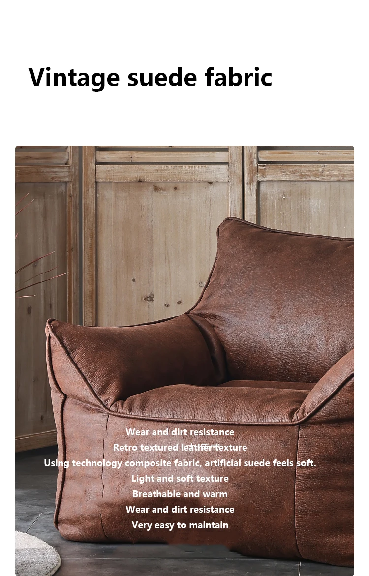 Vintage Living Room Sofa Nordic Style Minimalist Lazy Loveseat Sofa