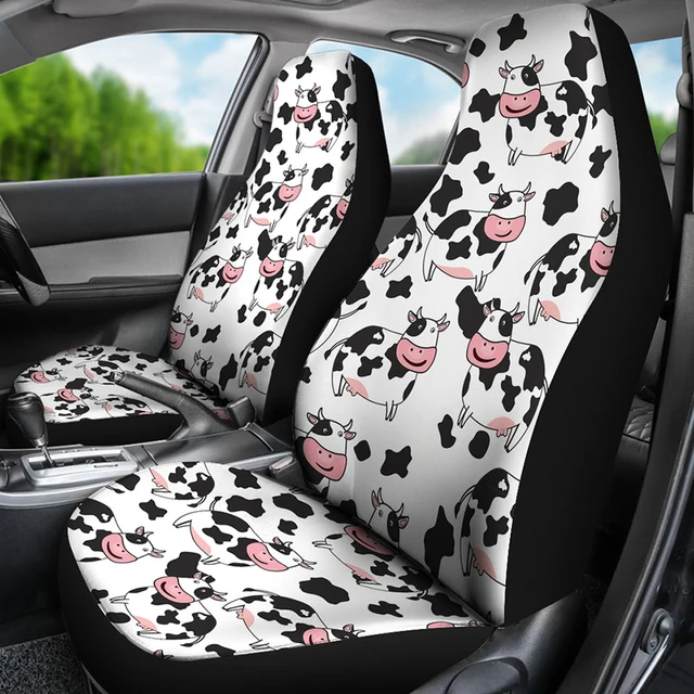 Cow Farmer Car Seat Covers (Set Of 2 ）Universal Front Car and Suv Seat  Covers Custom Seat Protector cartoon animal Car Accessory - AliExpress