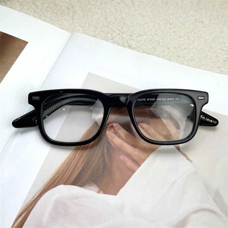 

Lemtosh Man glasses frames KLUTZ Eyeglasses Men Women Spectacle Frame Lenses Brand Designer Acetate Square Maleglasses Female