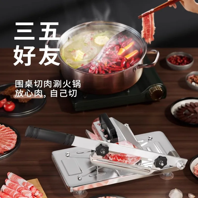 GIANXI Mutton Roll Slicer Machine Stainless Steel Meat Slicer Beef Thin Slice Frozen Meat Household Barbecue Hot Pot Cooking food slicer