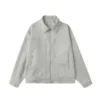 FA670 2024 New Men's Hong Kong Style Versatile Tooling Jacket Fashion Casual Solid Color Simple Top 4