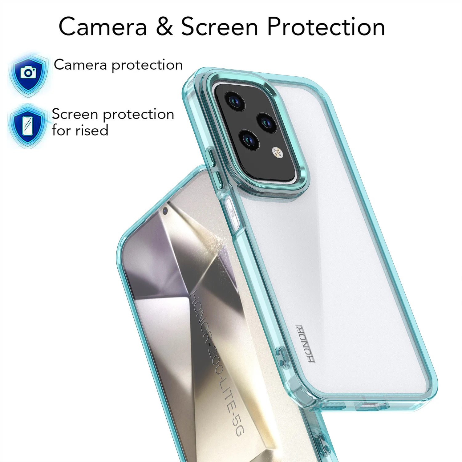 Plating Transparent Shockproof Clear Phone Case, Durable Hard Cover