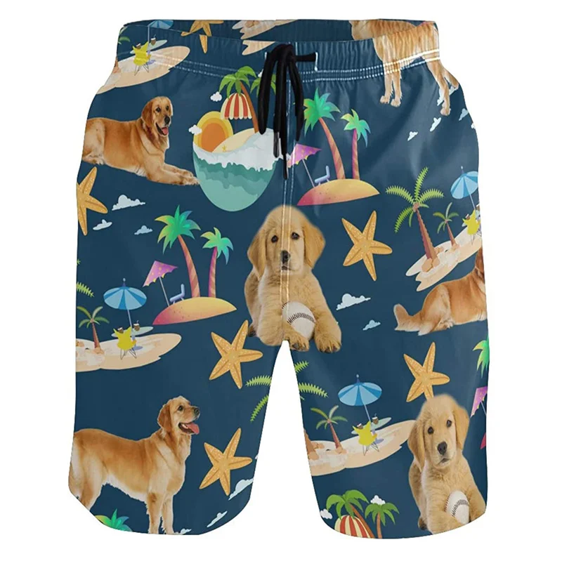 Animal Dog Flamingo Duck 3D Print Beach Shorts Men Kids Summer Swim Trunks Quick Dry Surf Board Shorts Street Short Pants 3