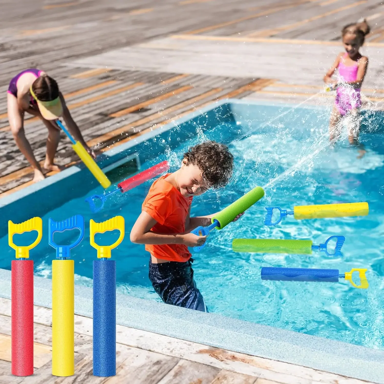 Summer beach water toy children's large draw type foam water gun EVA material high-pressure water gun outdoor water play 6