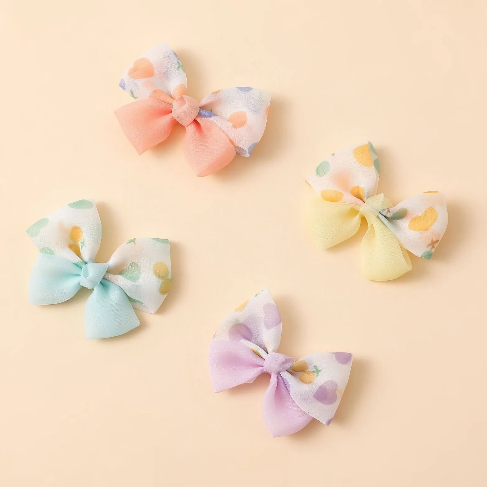 Patchwork Gauze Bow Applique, Fruit Elements Diy Cute Style Accessories,Wedding Dress Hats Shoes Gift Decoration Crafts Supplies