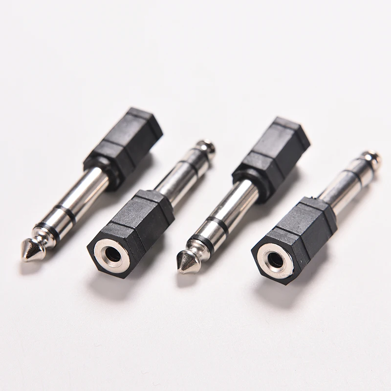 

2pcs 6.5 To 3.5 Earphone Adapter 3.5mm To 6.5mm Male To Female Stereo Socket Pc Phone Headphone Audio Converter Cable Plug