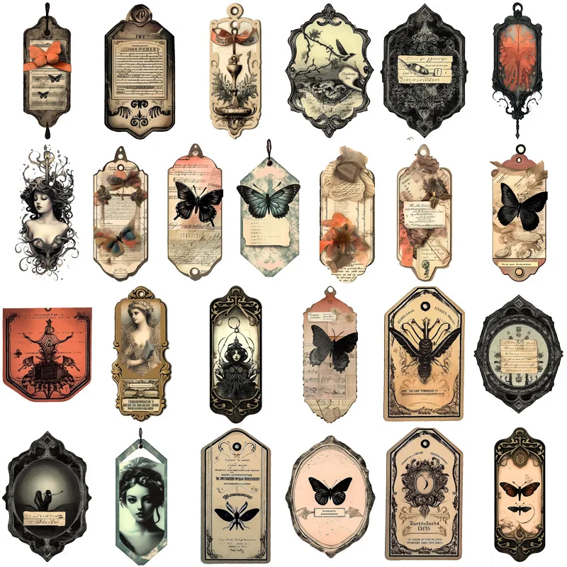 50PCS Vintage Steam Punk Butterfly Dream Sticker DIY Scrapbooking Junk Journal Diary Album Gift Sealing Decoration