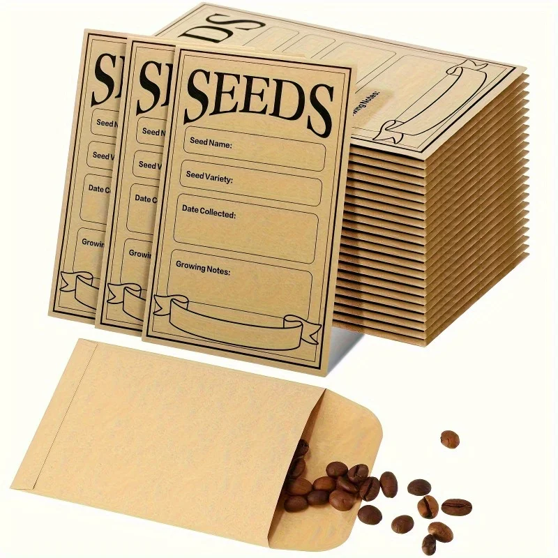 Versatile Seed Storage Envelopes for Flowers & Vegetables, 20/50 Pack
