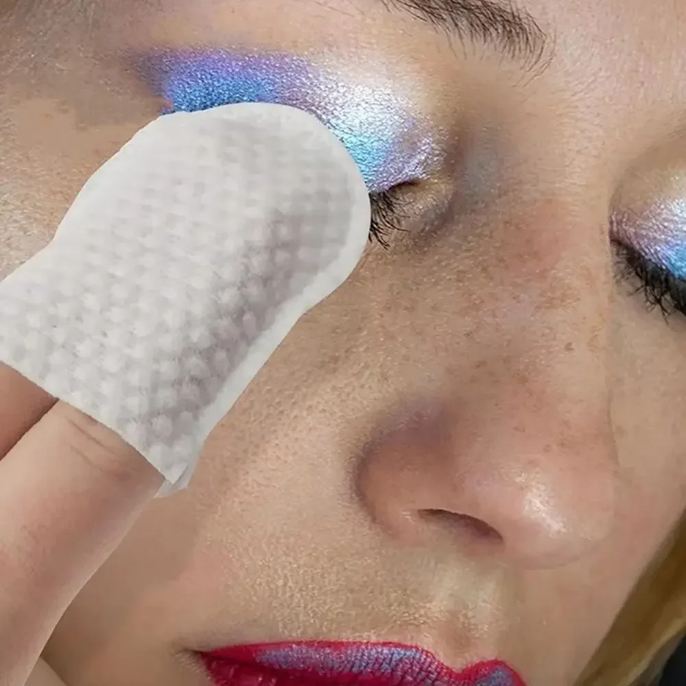 120pcs/Bag U-Shaped Pocket Cotton Pad Soft Oral Cleaning Cotton Bag Makeup Facial Cotton Pads Removing Pad Cosmetic Pad