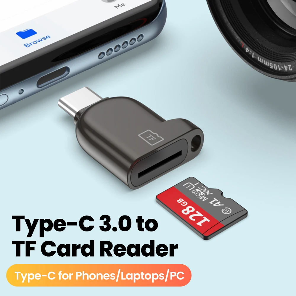 타입 C to TF 카드 리더 OTG 스마트 메모리 카드 USB C 3.0 고속 전..