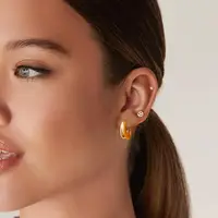 Shevalue New Simple Gold Hoop Earrings for Women 18K Real Gold Plated Lightweight Hollow Hypoallergenic Earrings Fashion Jewelry 2