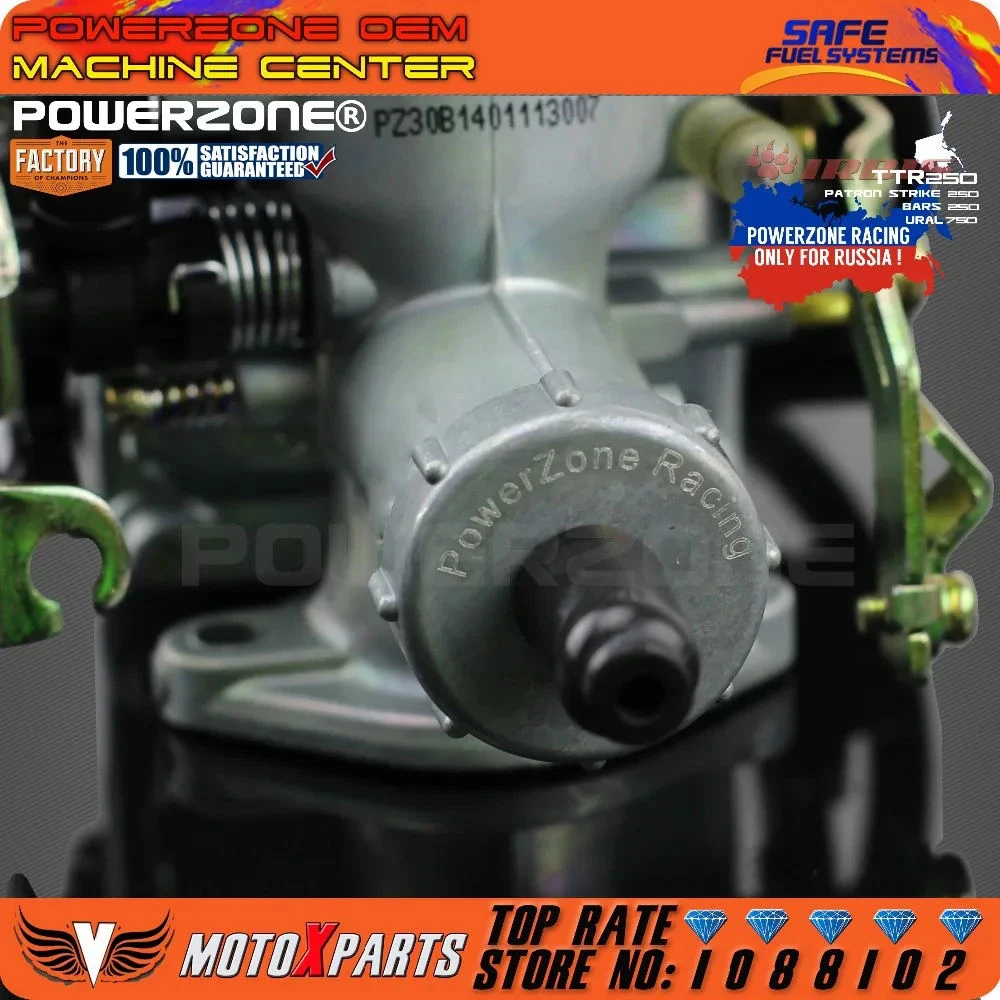 Motorcycle Carburetor PowerZone PZ30 30mm Carburetor Accelerating Pump Racing 200cc 250cc For Keihin ABM IRBIS TTR 250 With Dual Throttle Cable