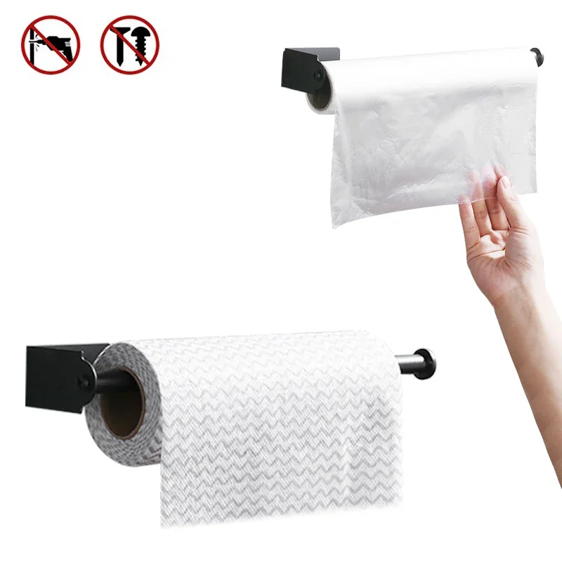 Self Adhesive Toilet Paper Holder Wall Mount No Punching Stainless Steel Tissue Towel Roll Dispenser Bathroom Kitchen paper towel rack,toilet roll holder