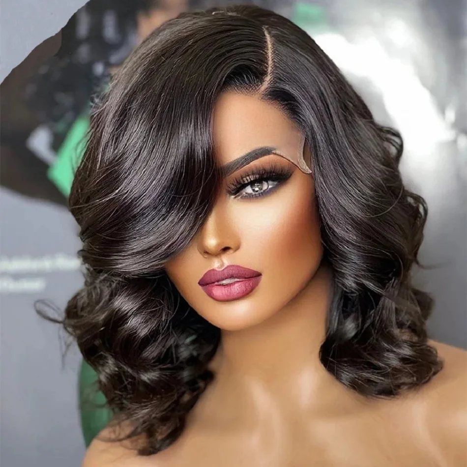 

10A Short Brazilian Body Wave Bob Wig 13x4 Lace Front Human Hair Wigs Wet Wavy Lace Frontal Closure Wig For Black Women Glueless