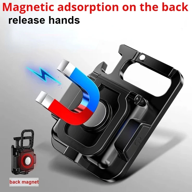 Hot Outdoor Portable Usb Rechargeable Mini Cob Keychain Work Light Hook With Magnet Aluminum Alloy Flashlight Led Camping Lamp