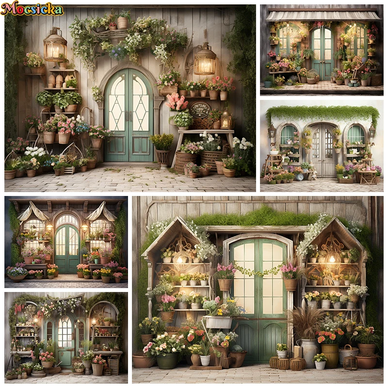Spring Easter Rabbit Background For Photography Green Plant Flower Baby Shower Girl Birthday Newborn Backdrop Decor Photo Studio