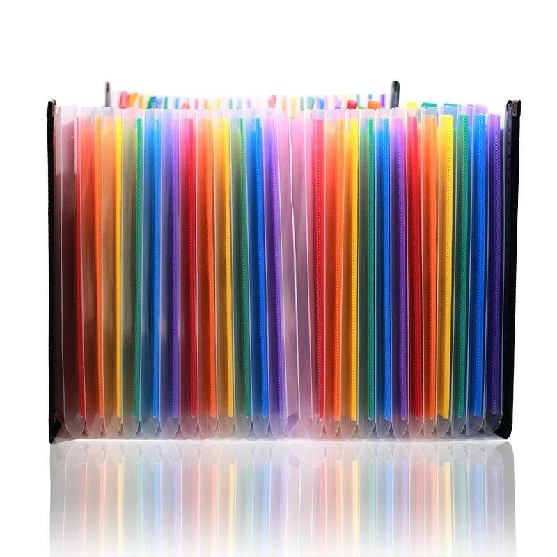 24 Pockets Expanding File Folder with Cover Accordian File Organizer A4 Letter Size Document Organizer for Home Office School